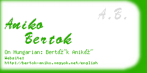 aniko bertok business card